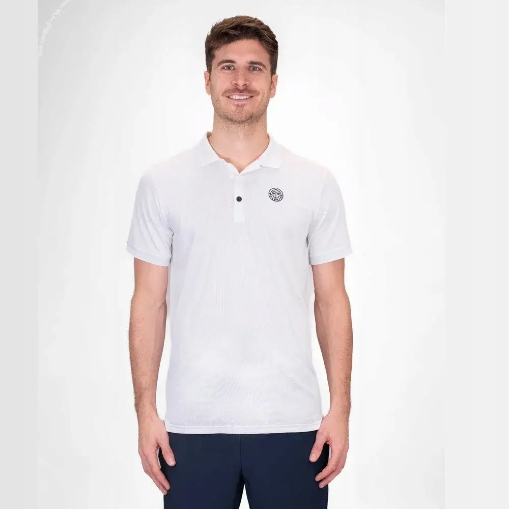 Bidi badu koszulka tenisowa sportowa męska Crew Polo - biała - produkt Fundacji Fun and Drive Dzieciom