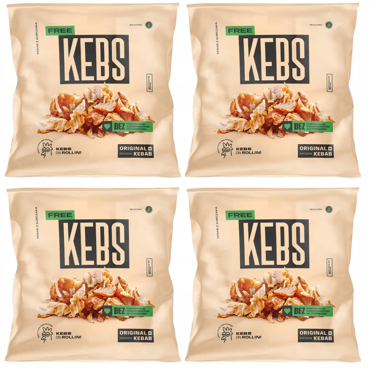 KEBAB PROSTY SKŁAD 155 g Mięso z uda kurczaka w 100 g produktu ! 4x650 g - produkt Fundacji Fun and Drive Dzieciom