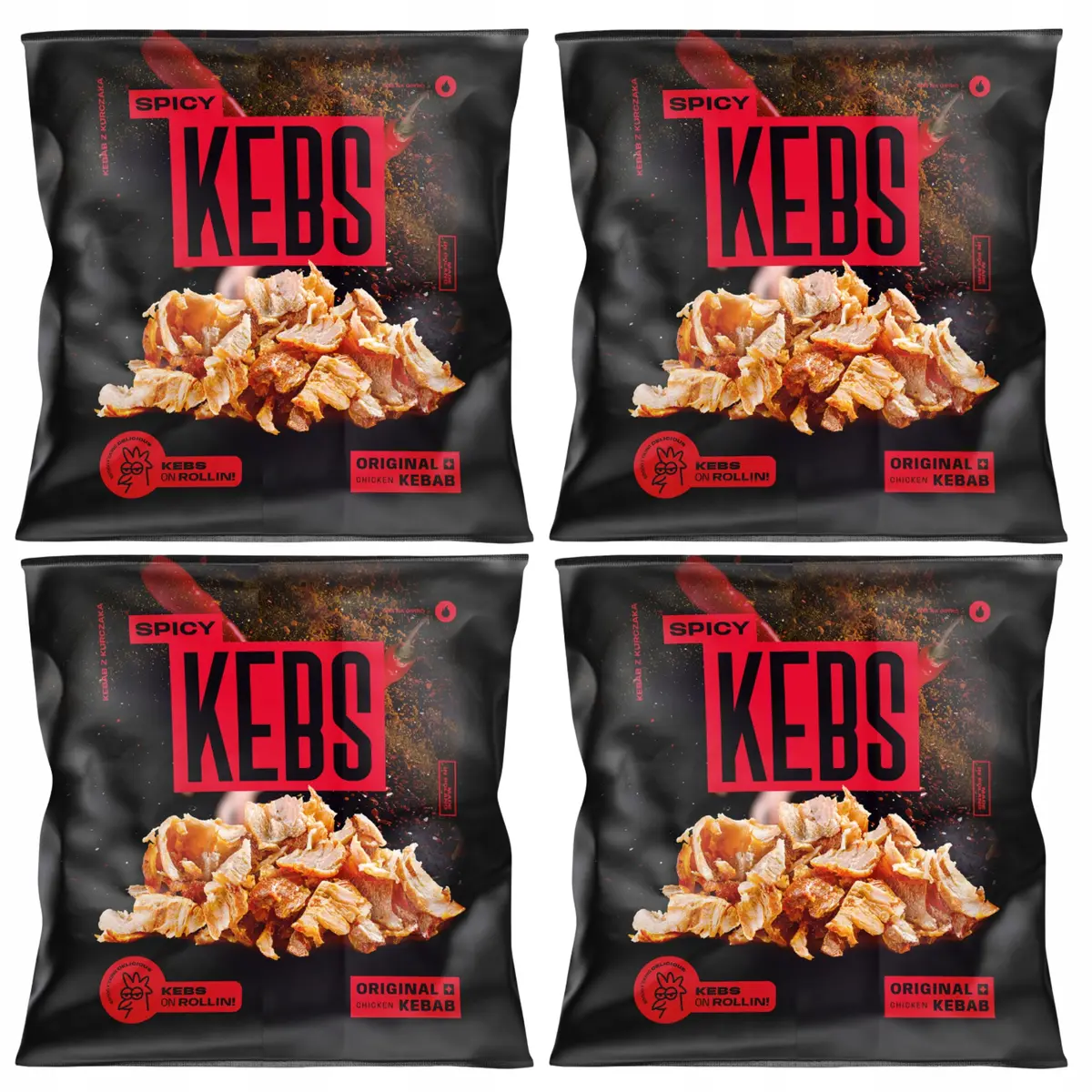 KEBAB SPICY - OSTRY 155 g Mięso z uda kurczaka w 100 g produktu ! 4x650 g - produkt Fundacji Fun and Drive Dzieciom