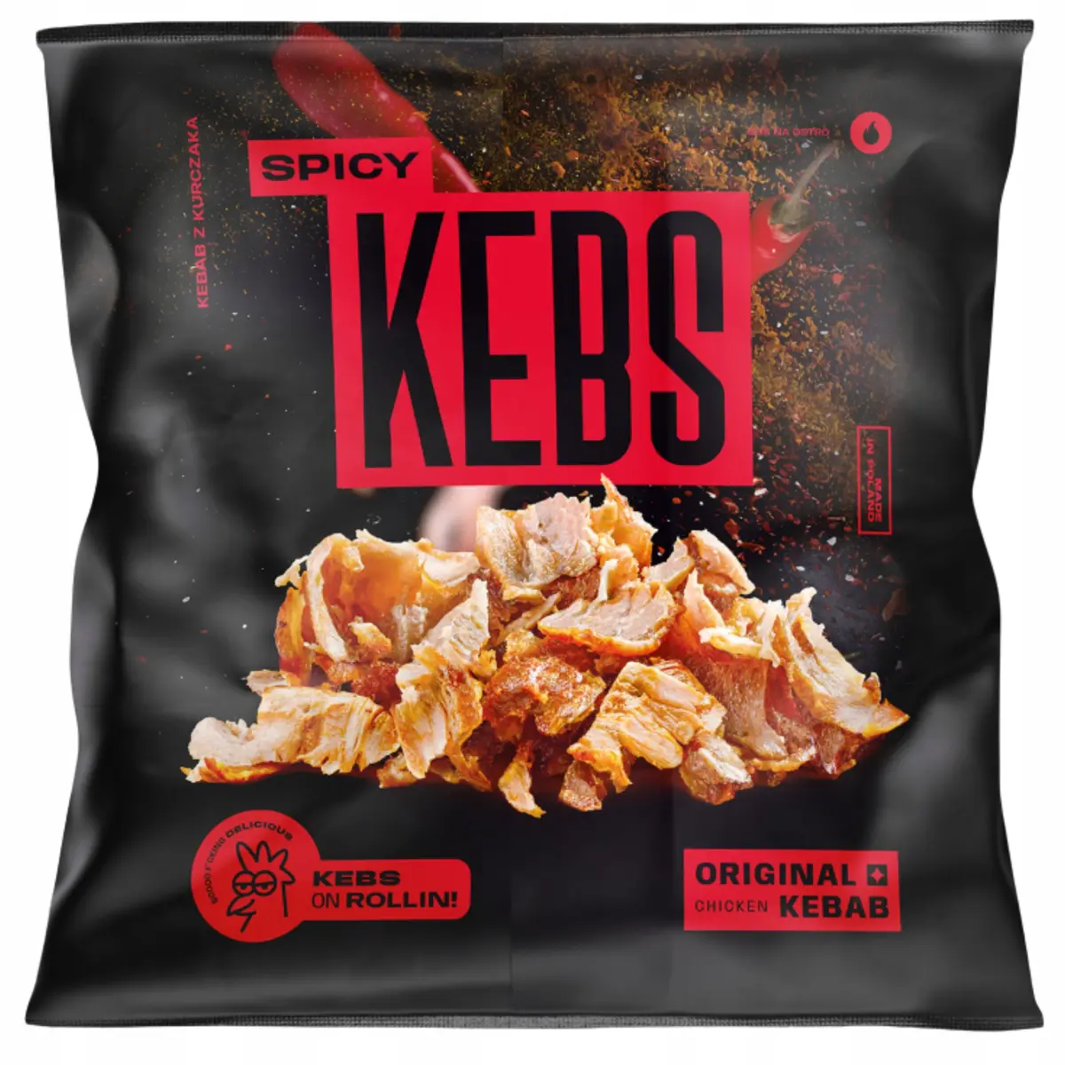 KEBAB SPICY - OSTRY 155 g Mięso z uda kurczaka w 100 g produktu ! 4x650 g - zdjęcie 3