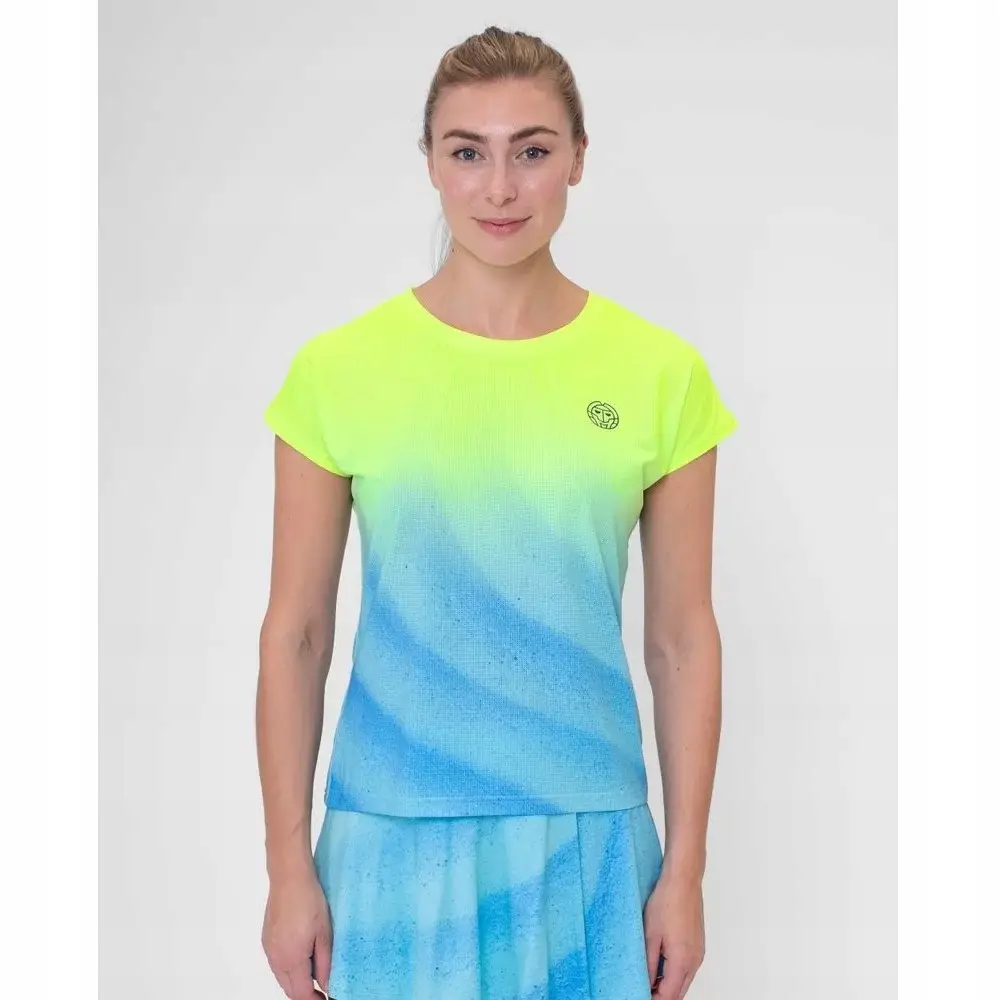 Bidi badu koszulka tenisowa sportowa damska Beach Spirit żółto-niebieska XS - produkt Fundacji Fun and Drive Dzieciom