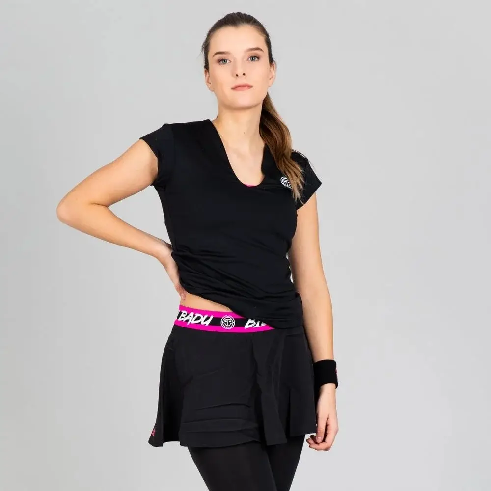 Bidi badu koszulka tenisowa sportowa damska - Bella czarna - produkt Fundacji Fun and Drive Dzieciom
