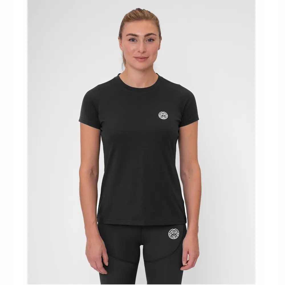 Bidi badu koszulka tenisowa sportowa damska - Crew Chill czarna - produkt Fundacji Fun and Drive Dzieciom