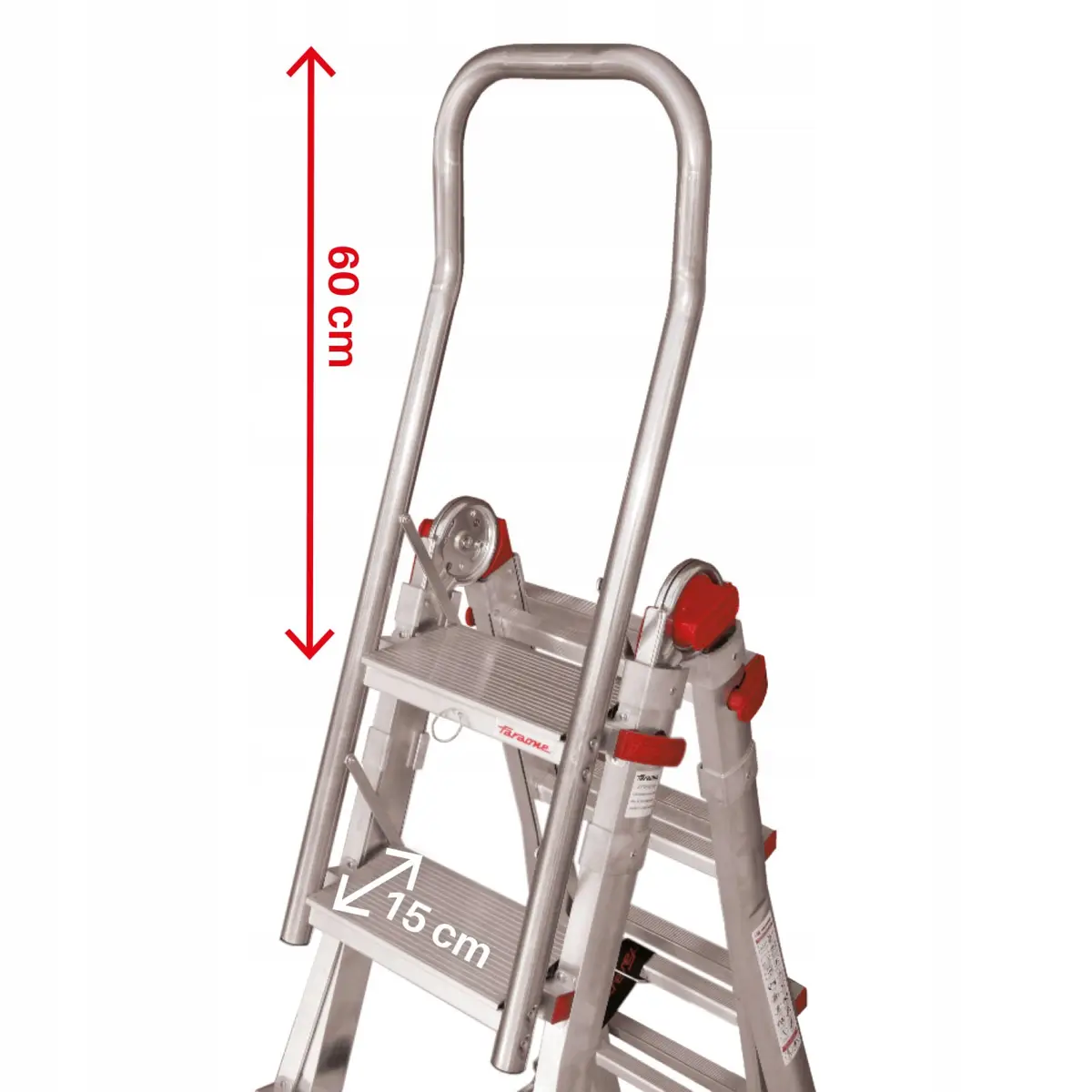 Drabina aluminiowa składana domowa Faraone 3,10 m 1 x 5 do 150 kg LADY5 - zdjęcie 8