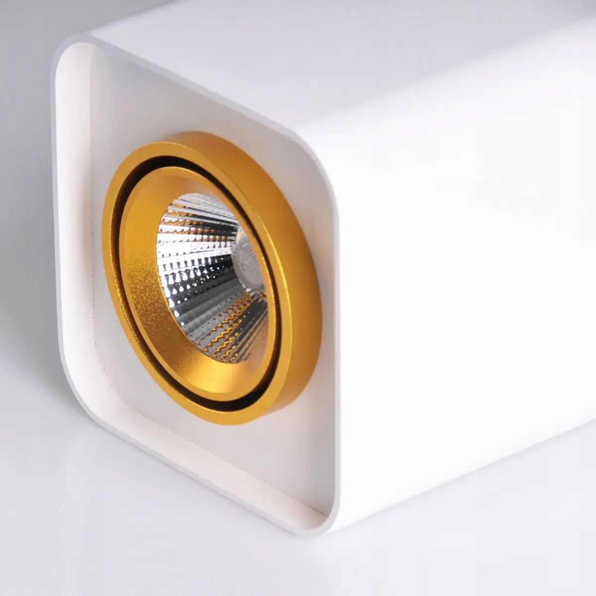 Oprawa Natynkowa sufitowa LED Kwadratowa Biała - złota 15W 3000k Sanico + - zdjęcie 2