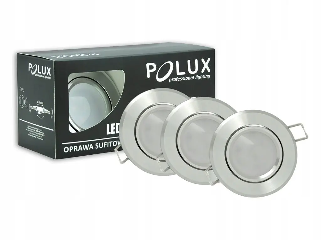Oprawa oświetleniowa sufitowa wpuszczana Polux 3,5 W GU10 8,4 cm srebrny - zdjęcie 8