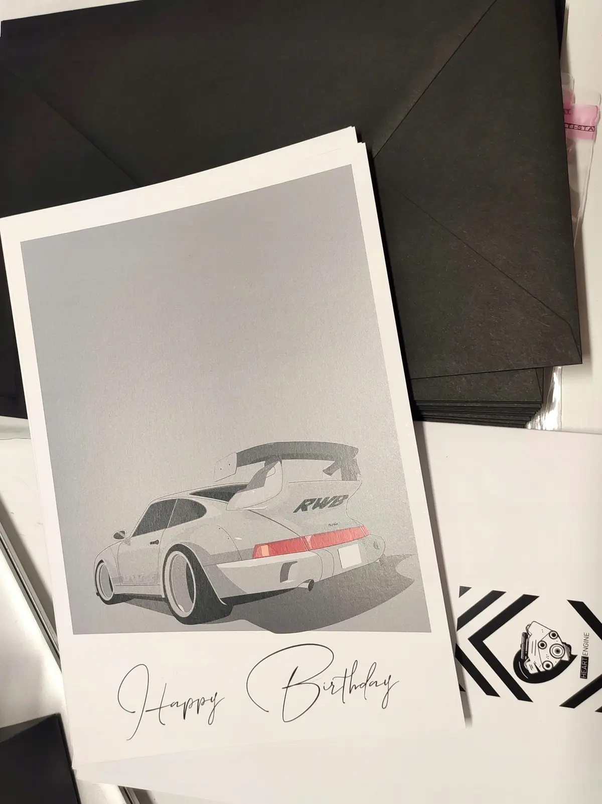 KARTKA URODZINOWA Porsche 993 Carrera RSR RWB - produkt Fundacji Fun and Drive Dzieciom