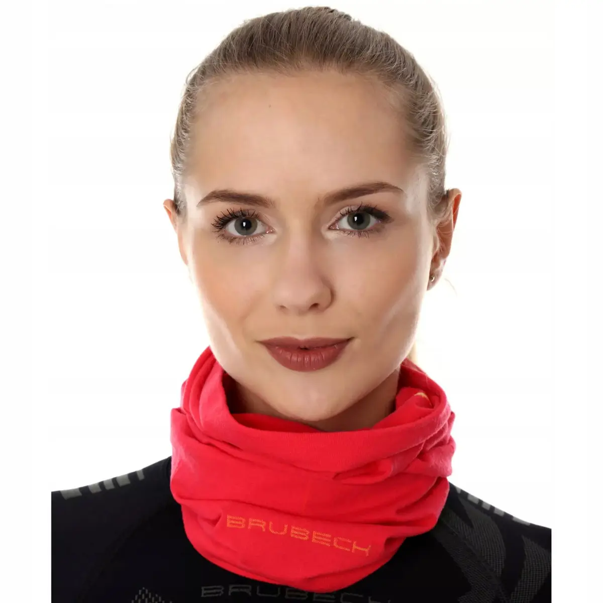 Komin termoaktywny unisex BRUBECK merino wool L/XL malinowy - zdjęcie 3