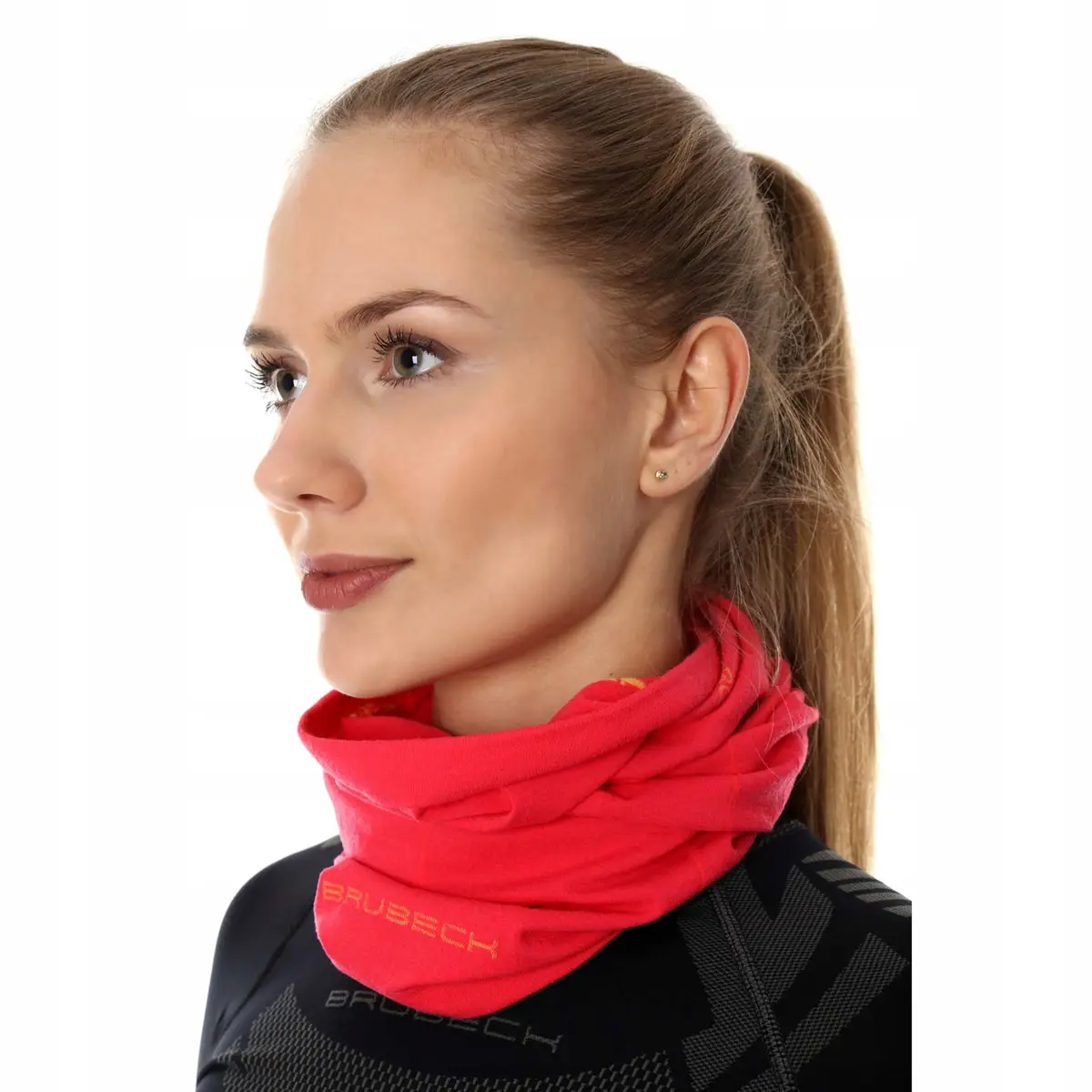 Komin termoaktywny unisex BRUBECK merino wool L/XL malinowy - zdjęcie 4
