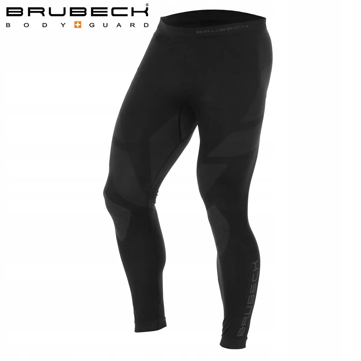 Legginsy męskie termoaktywne DRY BRUBECK bezszwowe czarny/grafit rozmiar L - zdjęcie 3