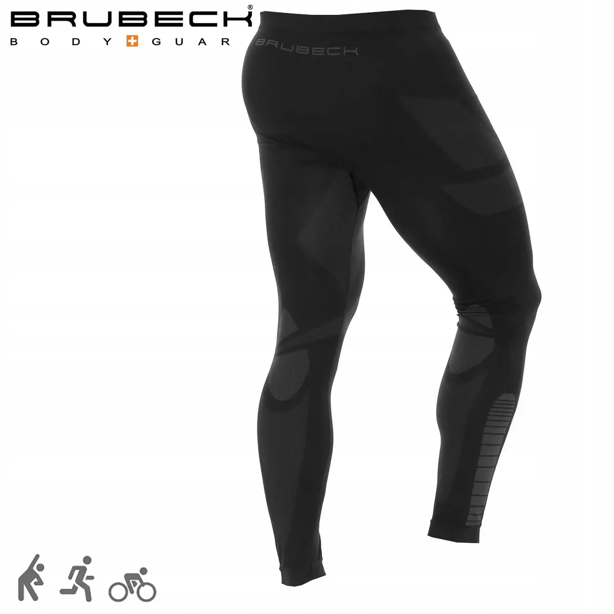 Legginsy męskie termoaktywne DRY BRUBECK bezszwowe czarny/grafit rozmiar L - zdjęcie 4