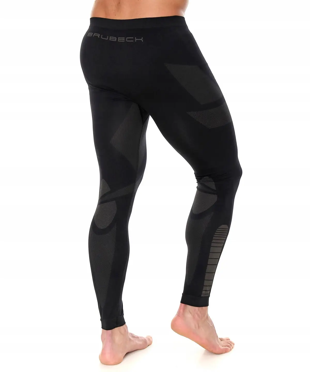 Legginsy męskie termoaktywne DRY BRUBECK bezszwowe czarny/grafit - zdjęcie 2