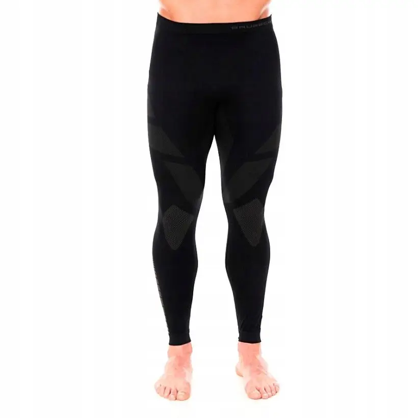 Legginsy męskie termoaktywne DRY BRUBECK bezszwowe czarny/grafit - zdjęcie 8