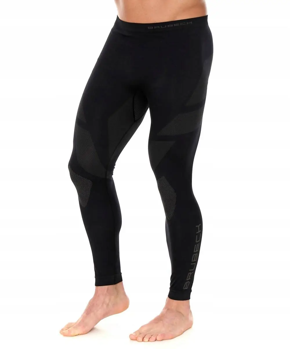 Legginsy męskie termoaktywne DRY BRUBECK bezszwowe czarny/grafit - zdjęcie 2
