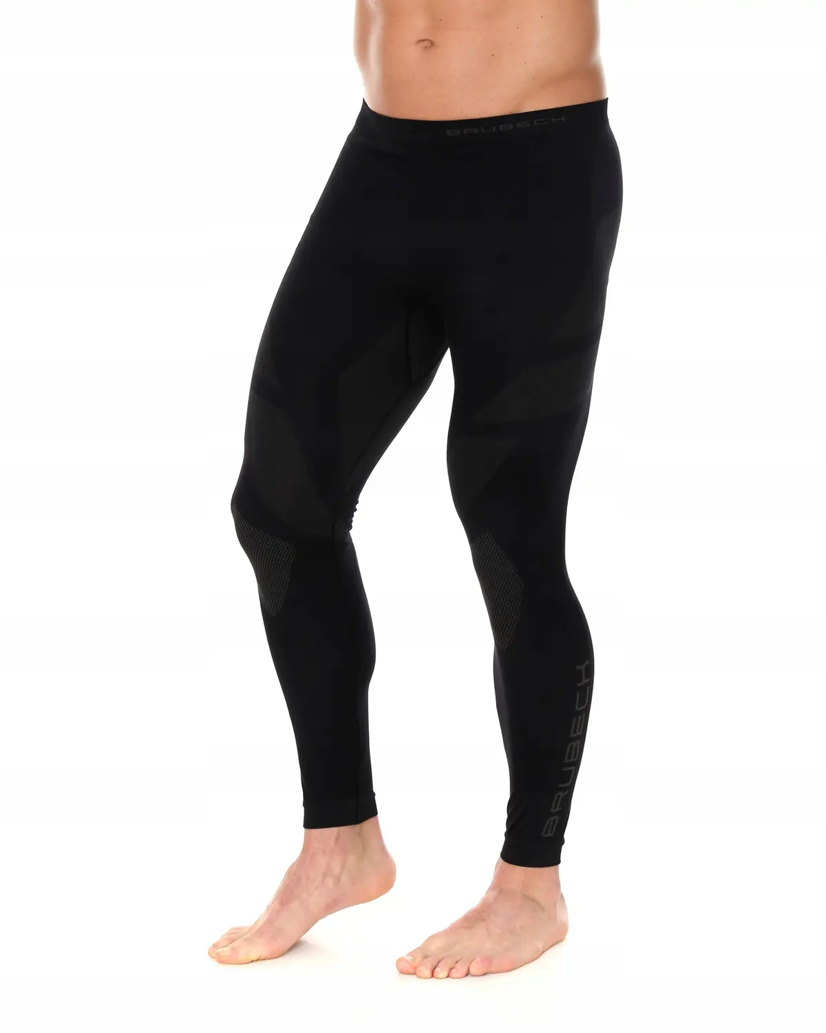 Legginsy męskie termoaktywne DRY BRUBECK bezszwowe czarny/grafit - zdjęcie 3