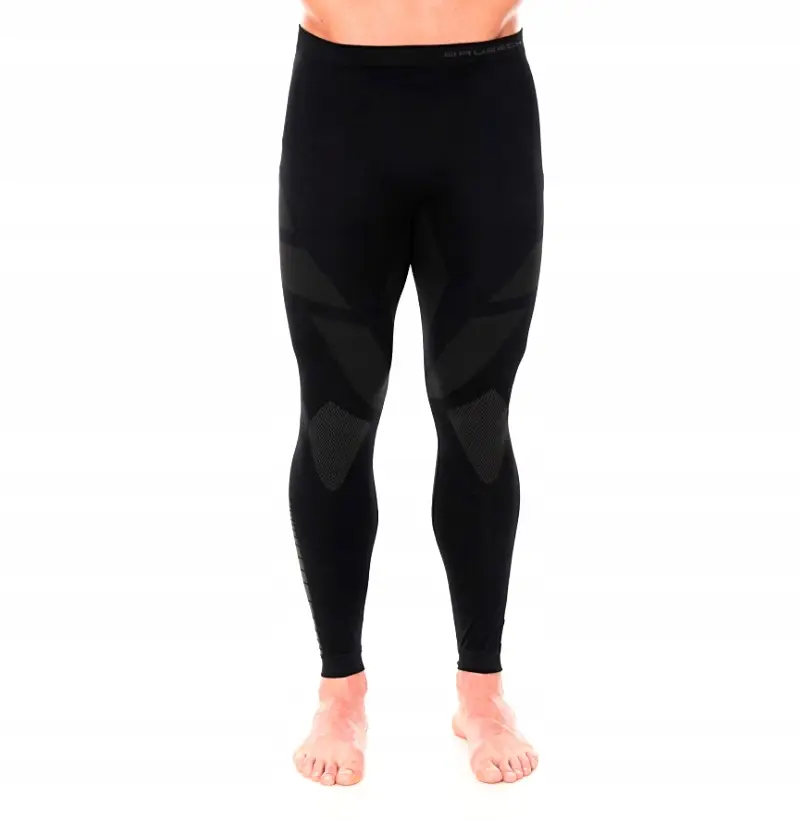 Legginsy męskie termoaktywne DRY BRUBECK bezszwowe czarny/grafit - zdjęcie 4