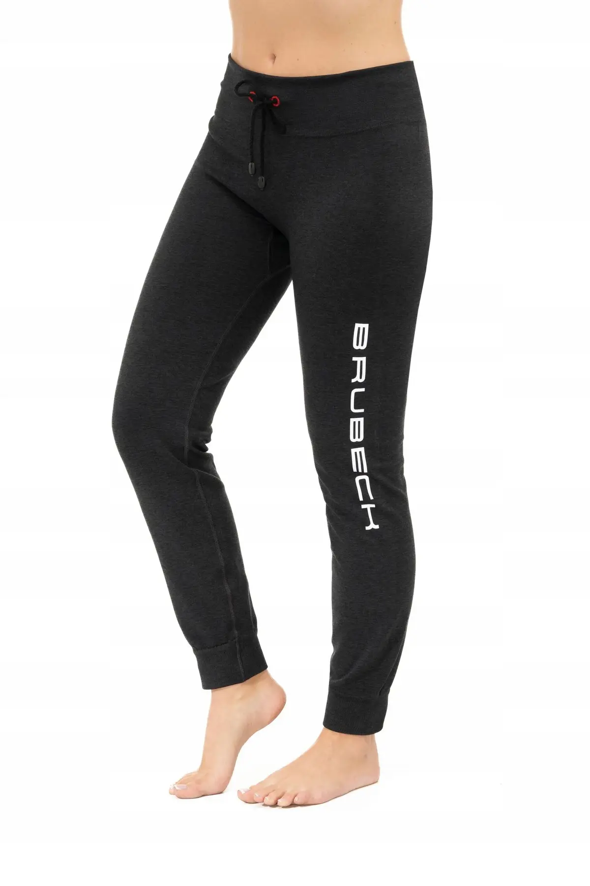 Damskie spodnie dresowe BRUBECK FUSION sportowe treningowe czarne - zdjęcie 2
