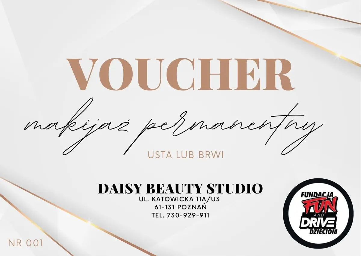 Voucher na makijaż permanentny ust lub brwi - Poznań - produkt Fundacji Fun and Drive Dzieciom
