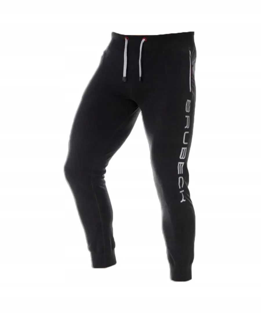 Męskie spodnie dresowe BRUBECK FUSION sportowe treningowe czarne - produkt Fundacji Fun and Drive Dzieciom