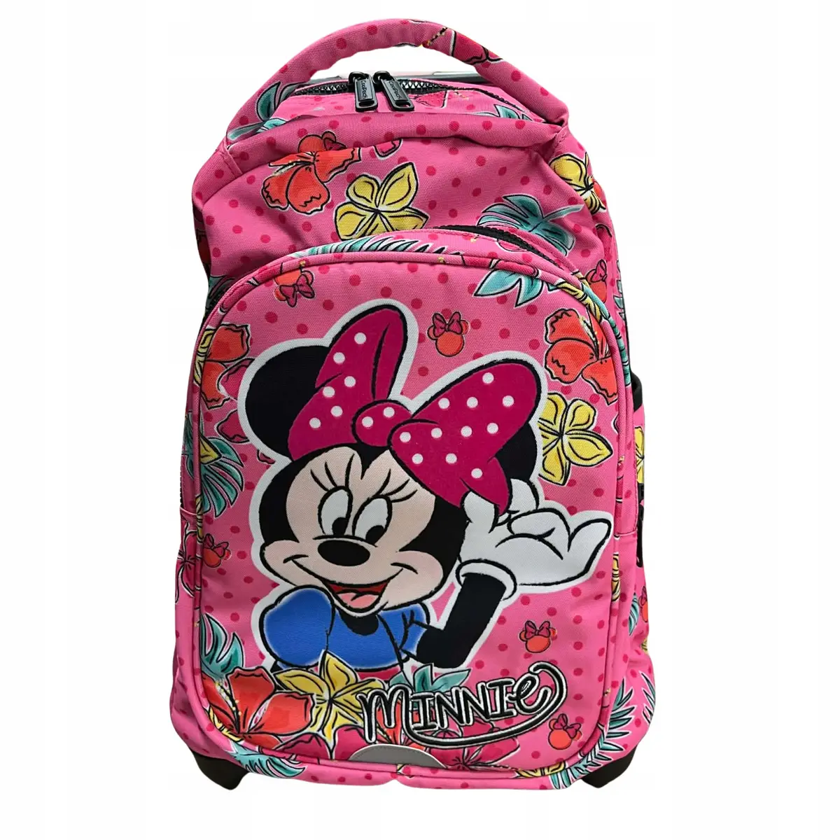 Plecak szkolny CoolPack różowy z Myszką Mini na kółkach + wysuwana rączka - produkt Fundacji Fun and Drive Dzieciom
