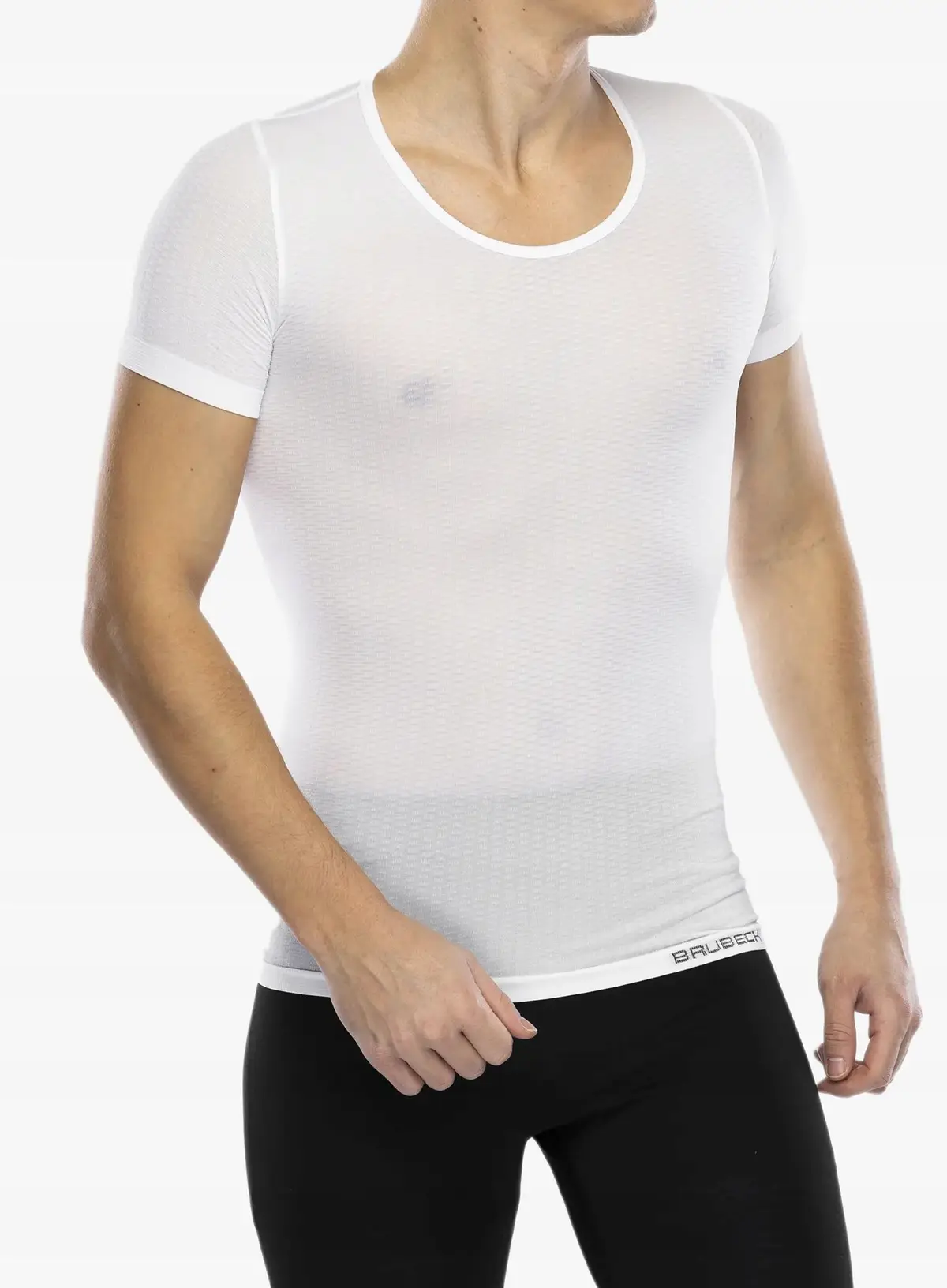 Sportowa koszulka z krótkim rękawem unisex Base Layer BRUBECK biały - zdjęcie 3