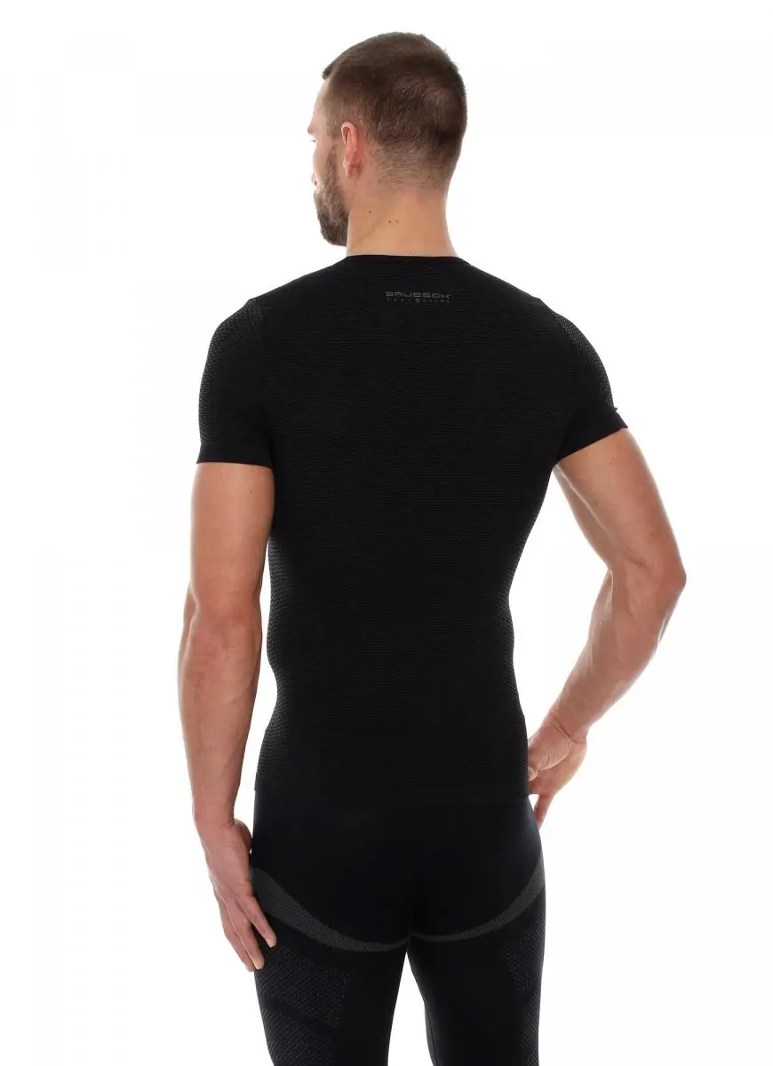 Sportowa koszulka z krótkim rękawem unisex Base Layer BRUBECK grafit r. L - zdjęcie 2