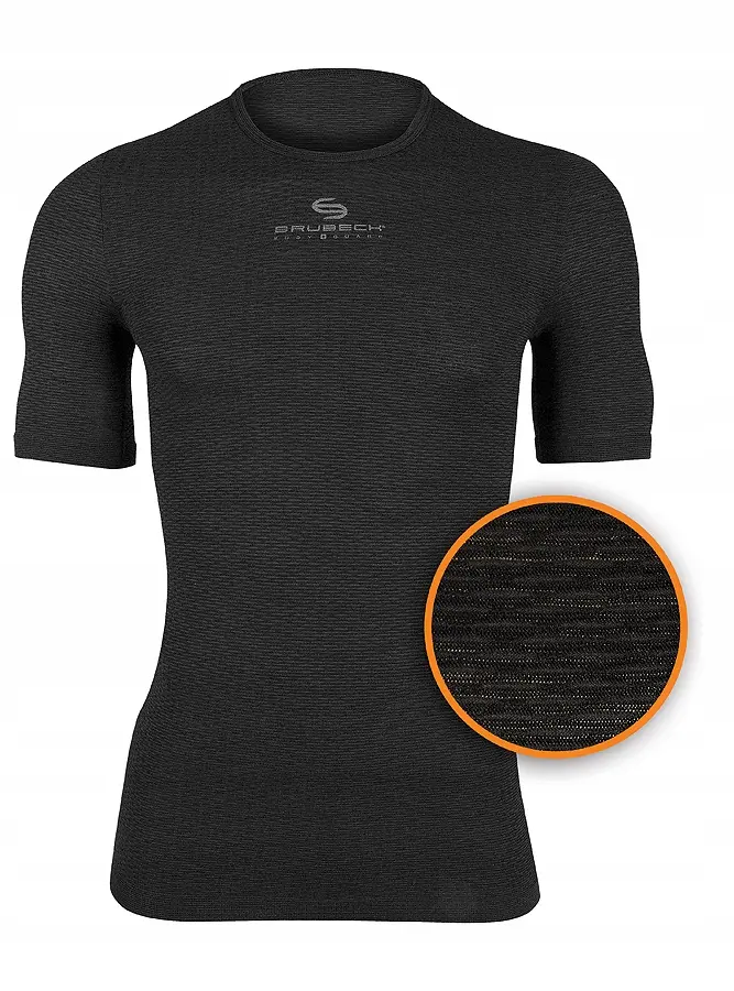 Sportowa koszulka z krótkim rękawem unisex Base Layer BRUBECK grafit r. L - zdjęcie 3