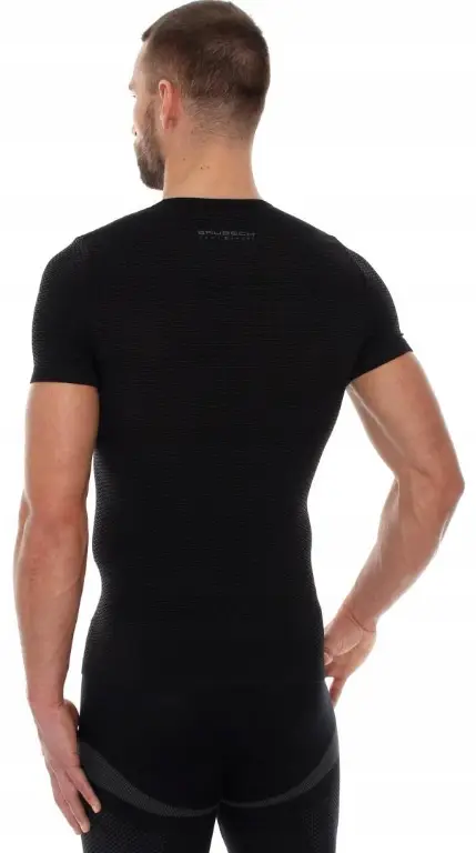 Sportowa koszulka z krótkim rękawem unisex Base Layer BRUBECK grafit - zdjęcie 5