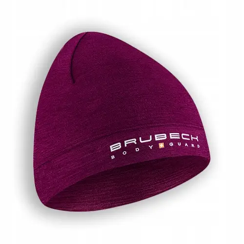 Czapka wełniana dwuwarstwowa unisex EXTREME WOOL BRUBECK śliwkowy S/M - zdjęcie 3