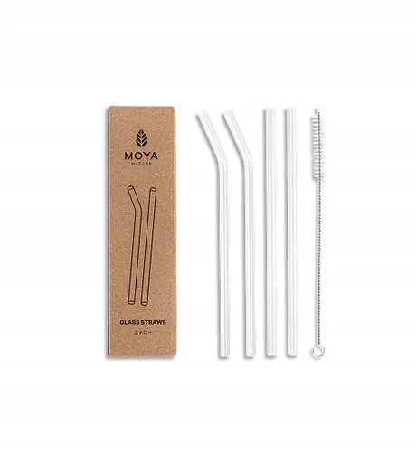 MOYA MATCHA Szklane słomki do matchy 4szt + czyścik - produkt Fundacji Fun and Drive Dzieciom