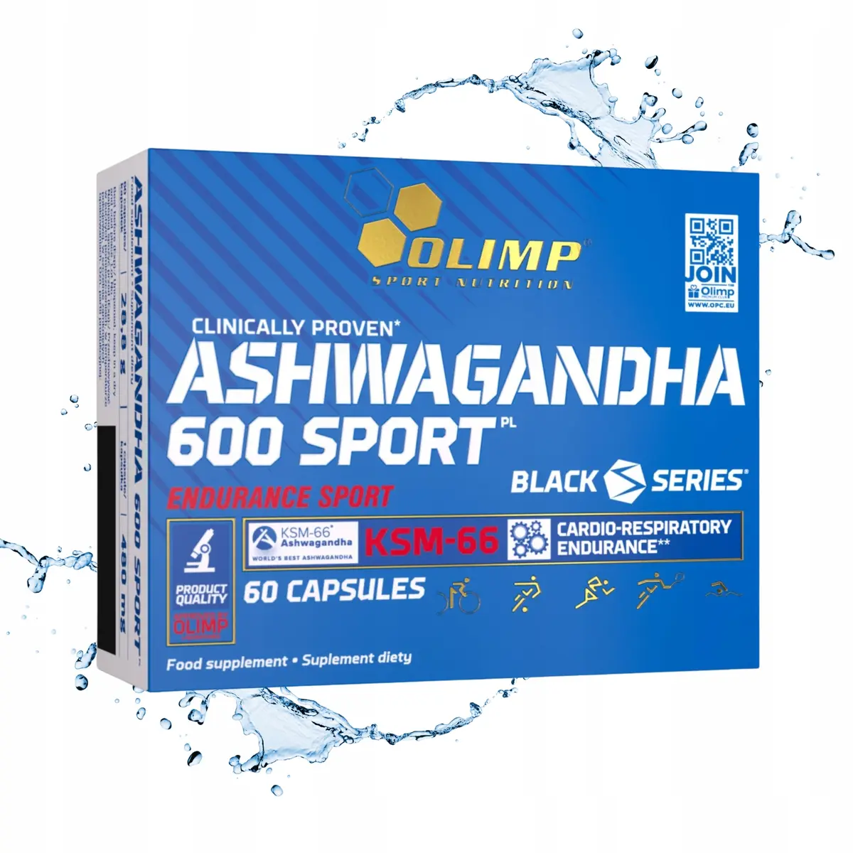 Ashwagandha 600 Sport 60 kapsułek OLIMP Stres Pamięć Zmęczenie - produkt Fundacji Fun and Drive Dzieciom