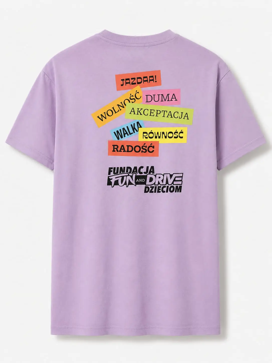 Lawendowa koszulka z krótkim rękawem unisex FUN AND DRIVE rozmiar S - zdjęcie 2