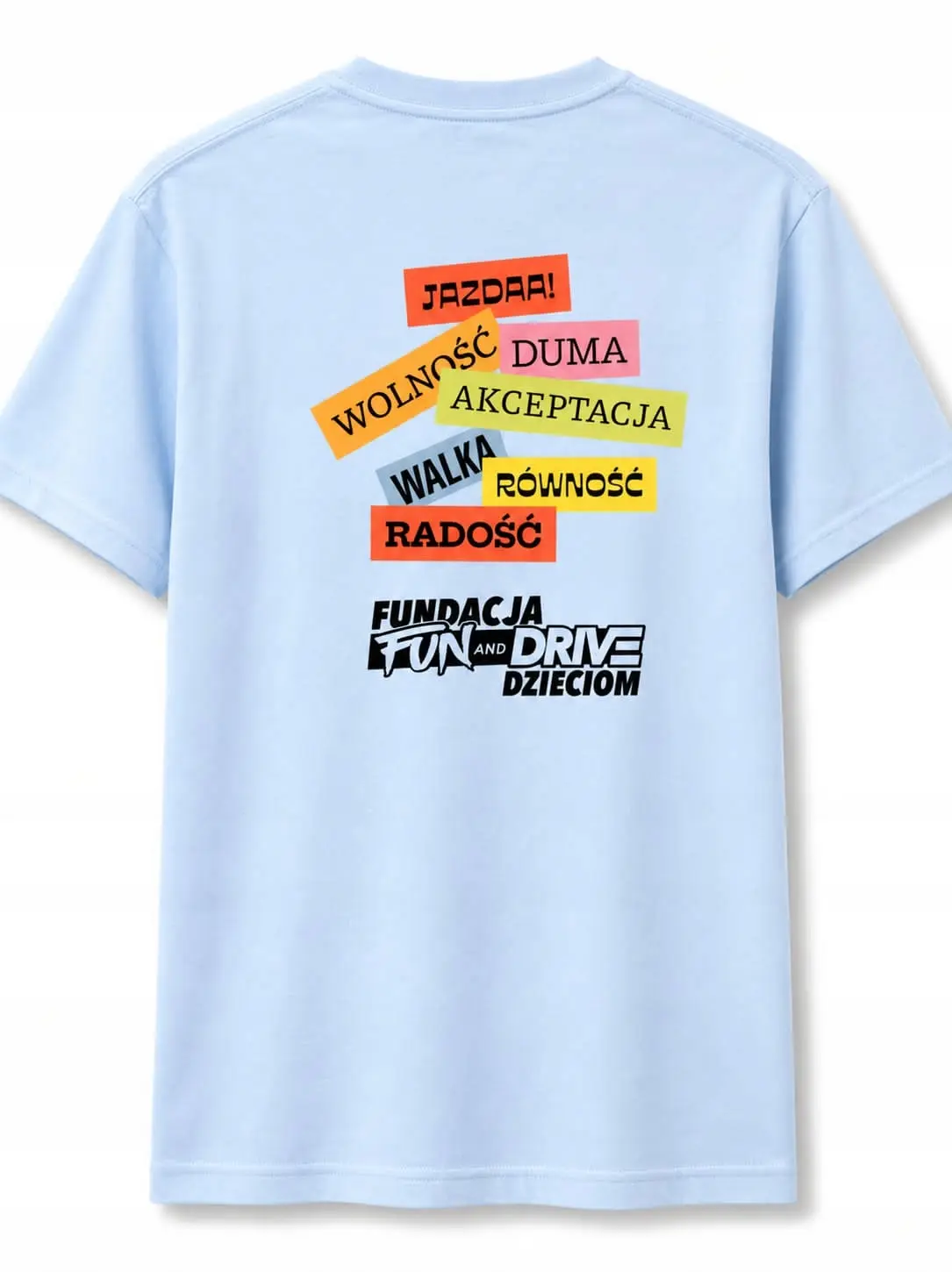Błękitna koszulka z krótkim rękawem unisex FUN AND DRIVE - zdjęcie 2