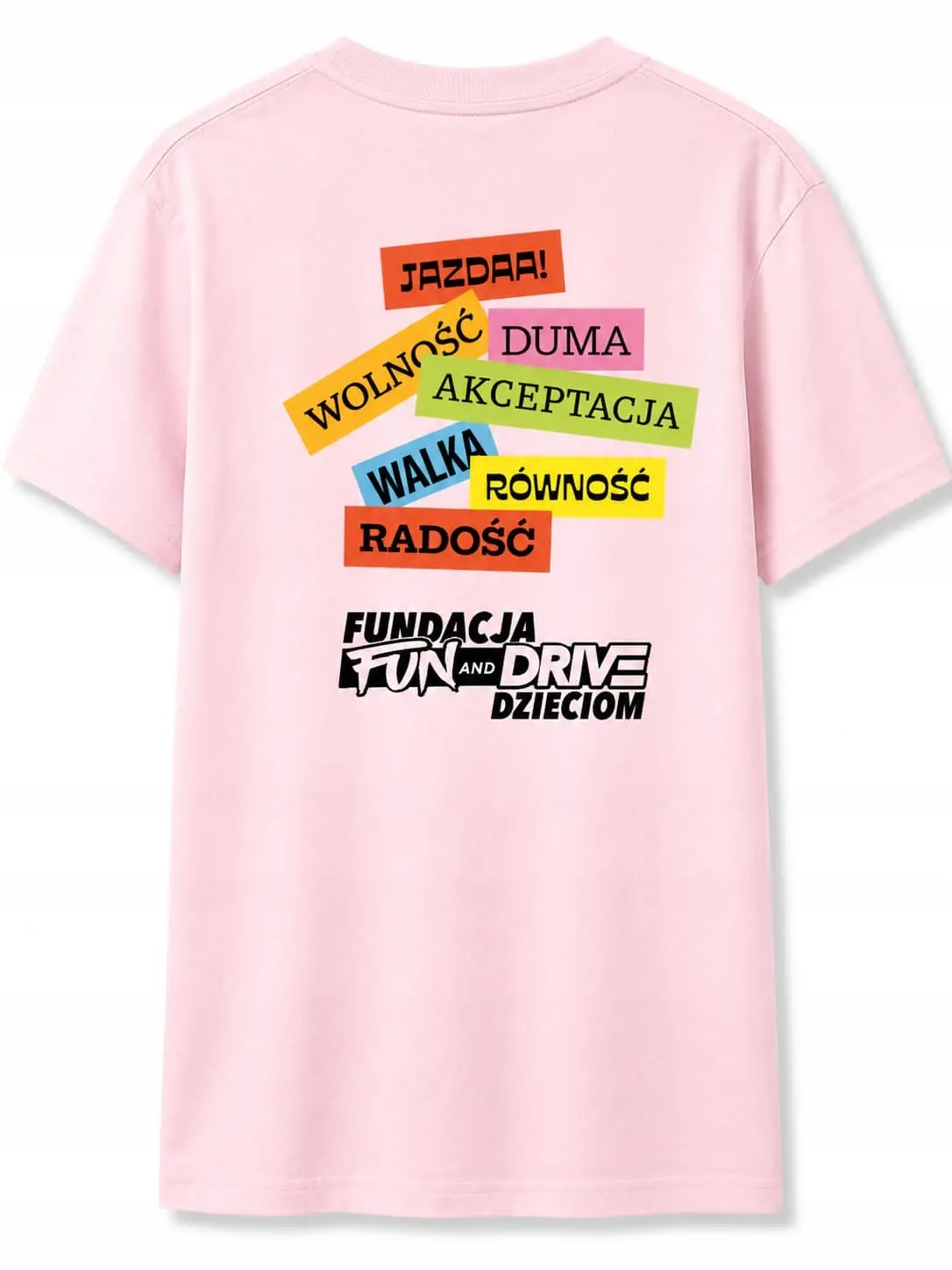 Różowa koszulka z krótkim rękawem unisex FUN AND DRIVE - zdjęcie 2