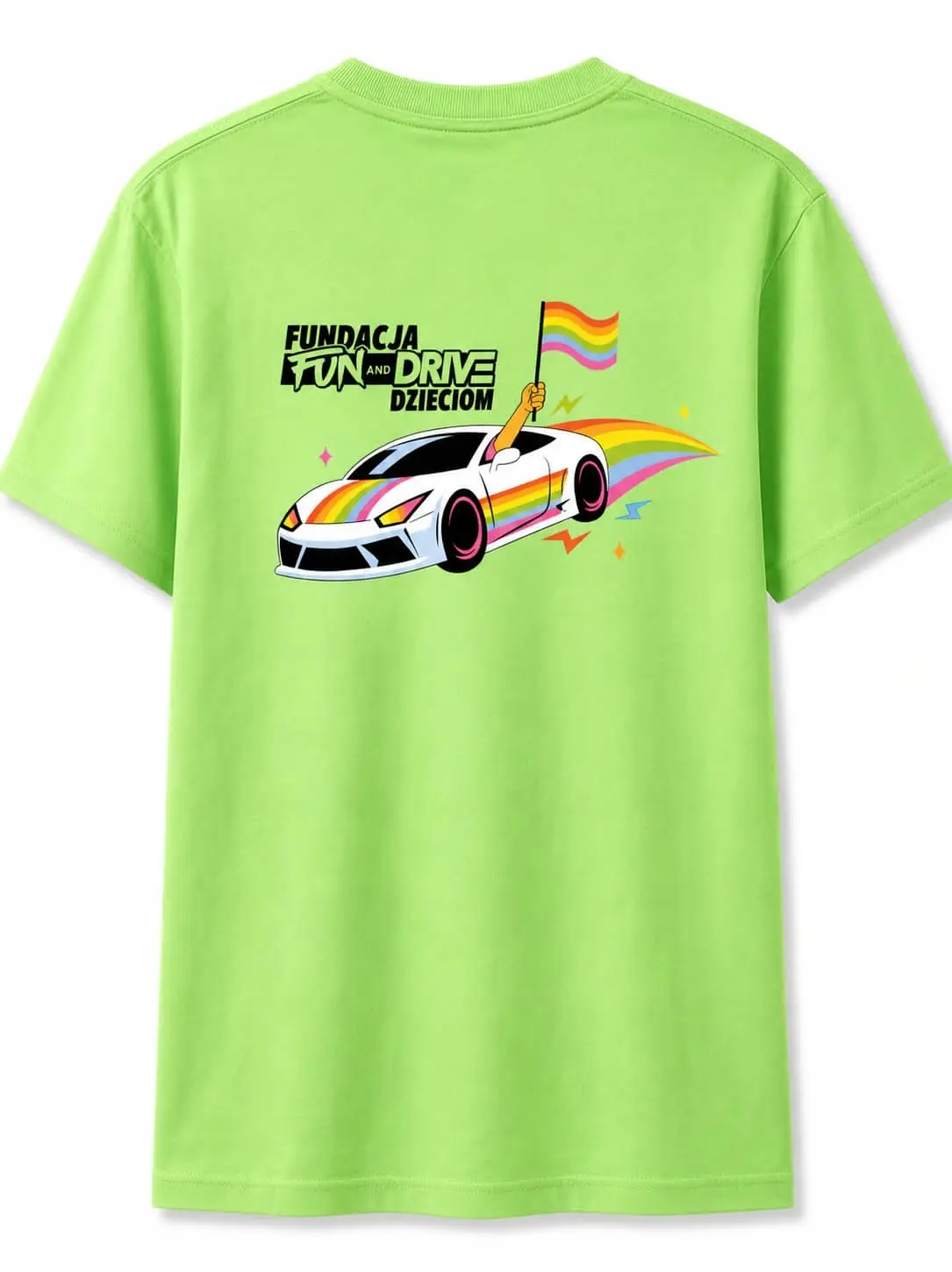 Zielona koszulka z krótkim rękawem unisex FUN AND DRIVE auto rozmiar XL - zdjęcie 2