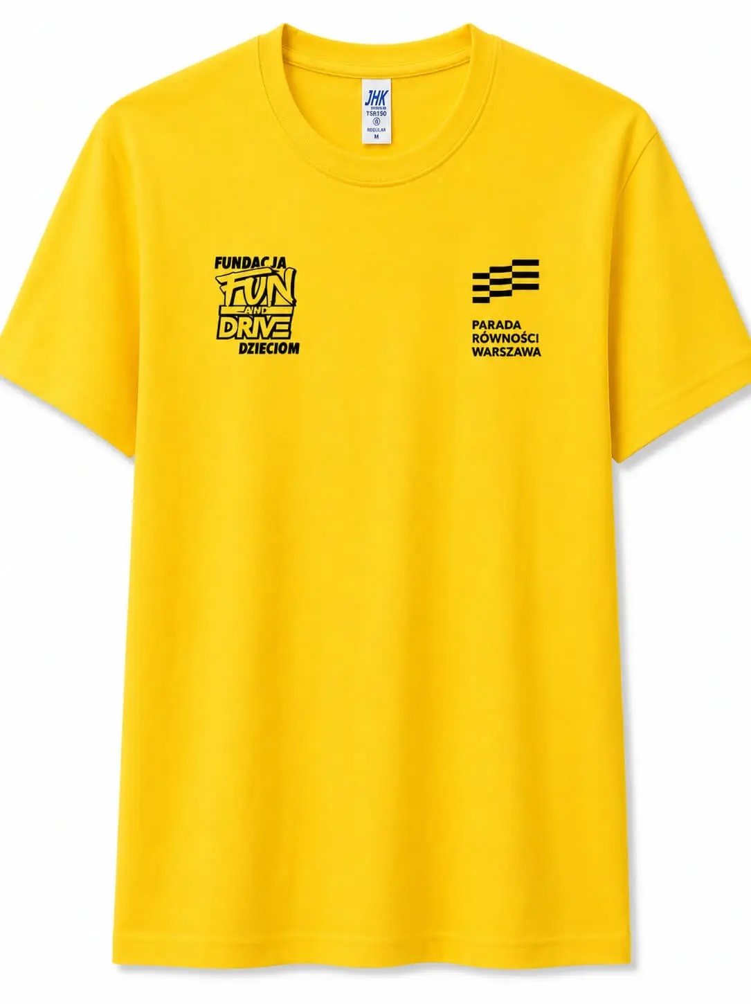 Żółta koszulka z krótkim rękawem unisex FUN AND DRIVE - produkt Fundacji Fun and Drive Dzieciom