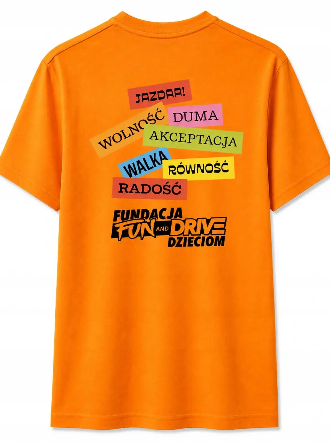 Pomarańczowa koszulka z krótkim rękawem unisex FUN AND DRIVE - zdjęcie 2