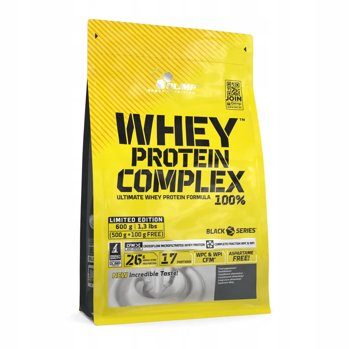 BIAŁKO WHEY wpc Olimp 100% protein 600g smak - biała czekolada z maliną - zdjęcie 2