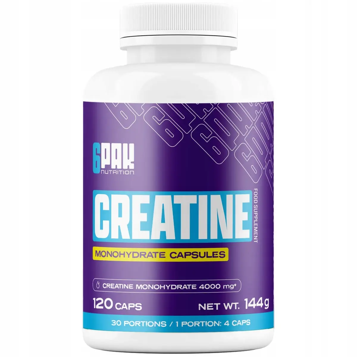 6PAK KREATYNA Monohydrat 120 KAPS 4000MG Creatine Monohydrate Kapsułki - produkt Fundacji Fun and Drive Dzieciom