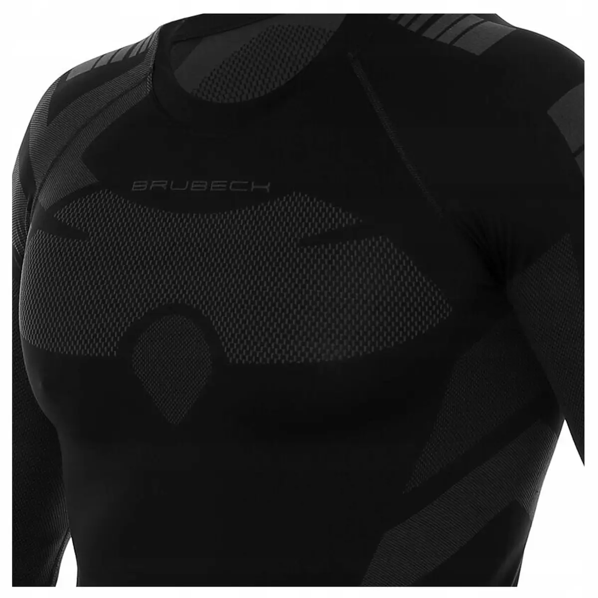 Bluza męska termoaktywna DRY BRUBECK długi rękaw czarny/grafit - zdjęcie 2