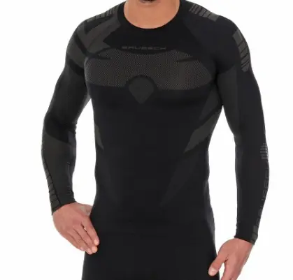 Bluza męska termoaktywna DRY BRUBECK długi rękaw czarny/grafit - zdjęcie 3