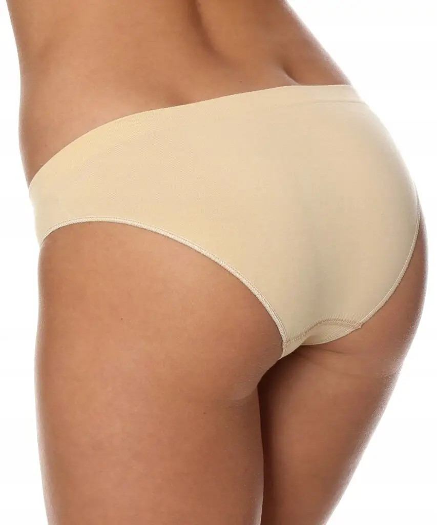 Majtki damskie bawełniane bezszwowe bikini BRUBECK COMFORT COTTON beżowe S - zdjęcie 2