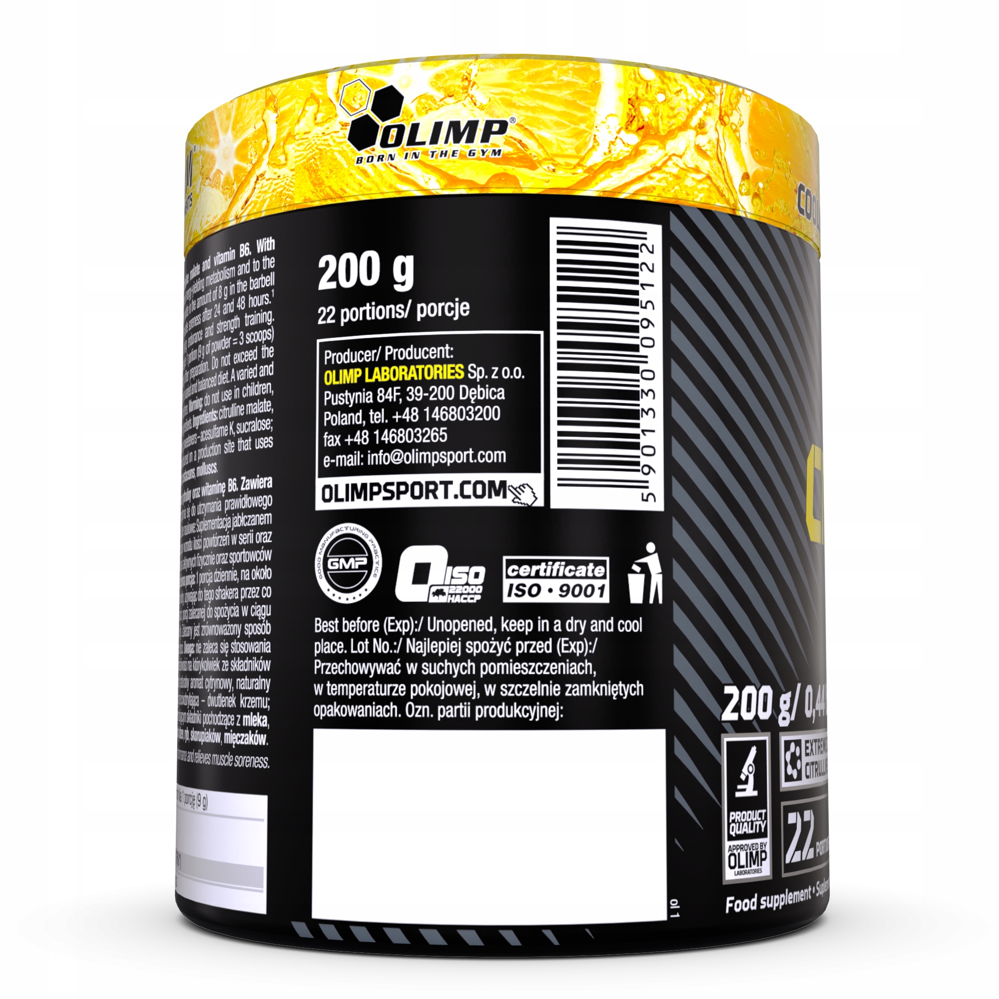 Przedtreningówka Citrulline Malate OLIMP 200g cytrulina o smaku lemoniady - zdjęcie 4