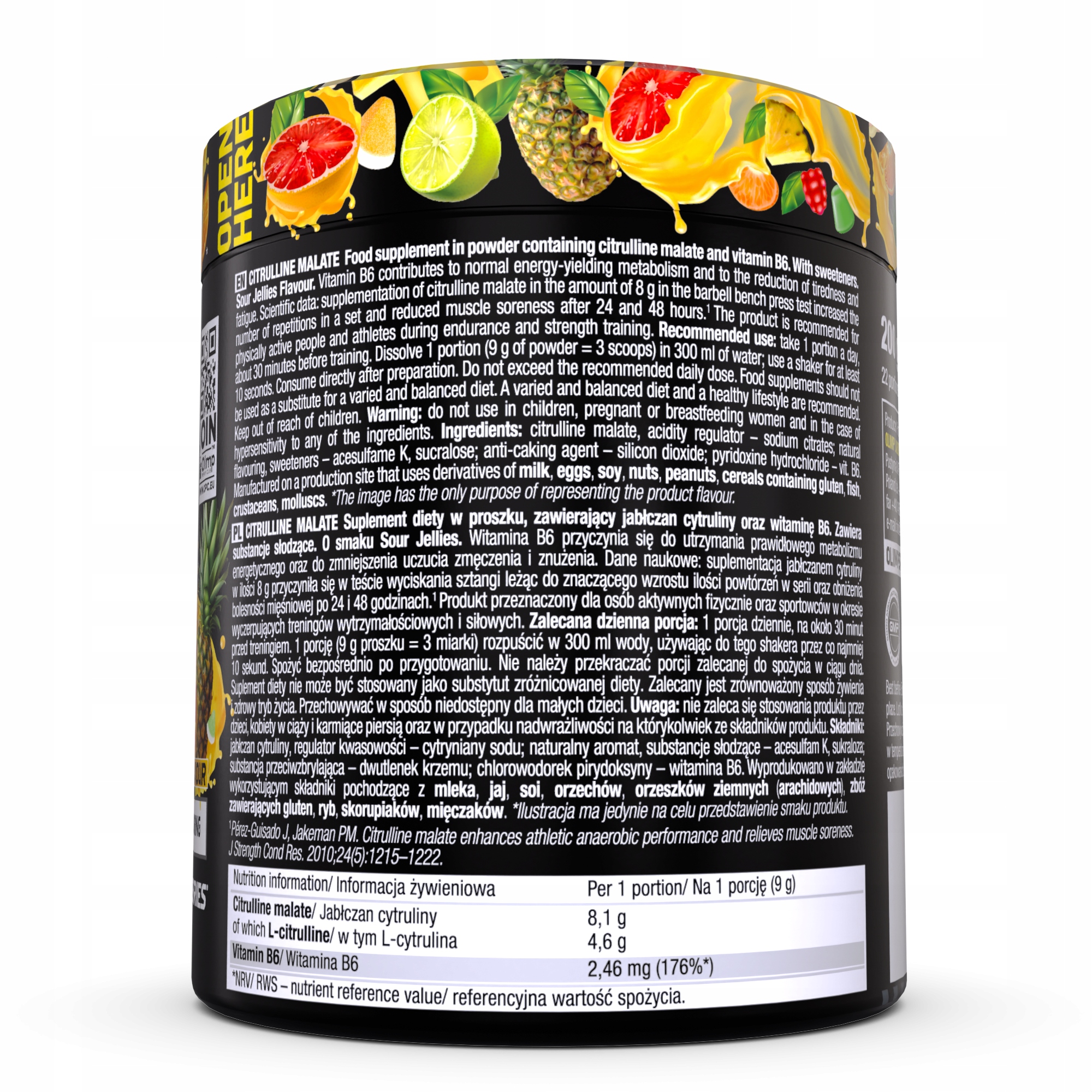 Przedtreningówka Citrulline Malate OLIMP 200g pompa o smaku kwaśnych żelek - zdjęcie 3
