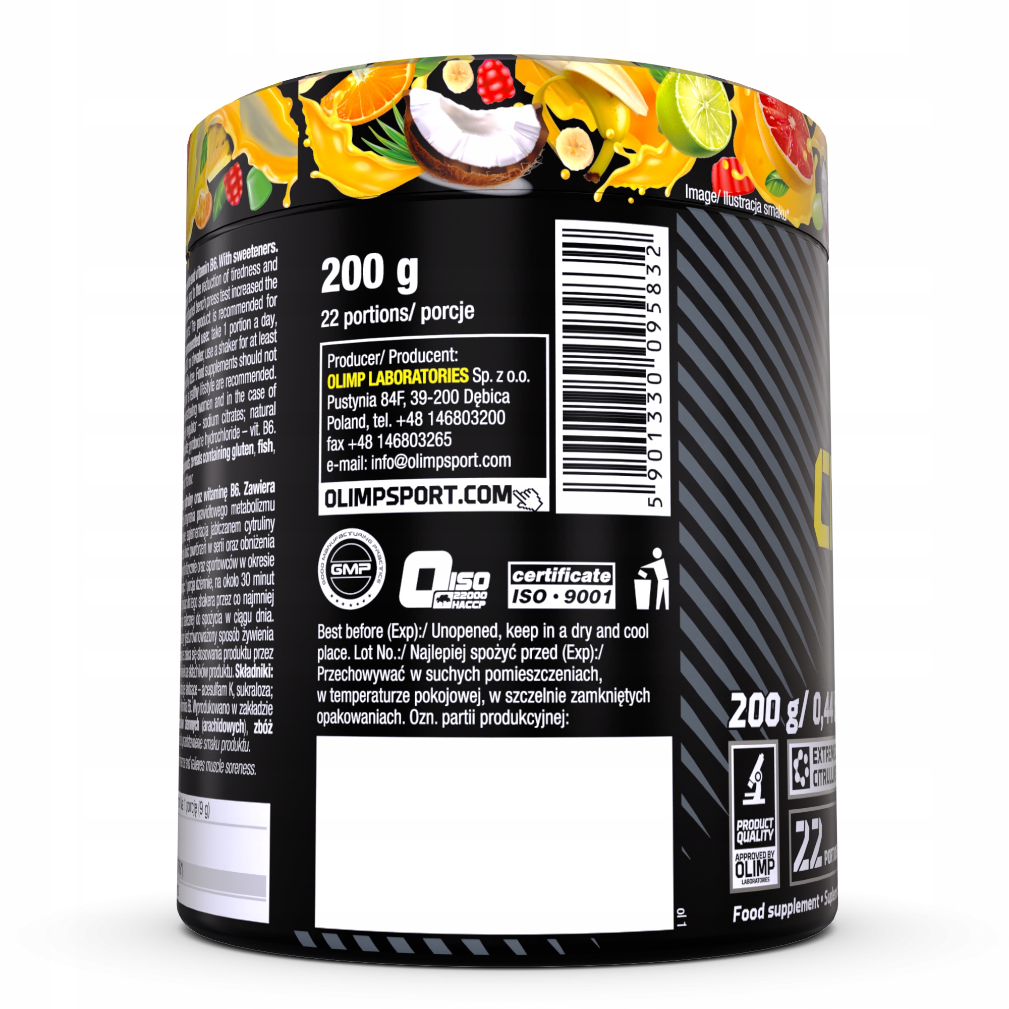 Przedtreningówka Citrulline Malate OLIMP 200g pompa o smaku kwaśnych żelek - zdjęcie 4