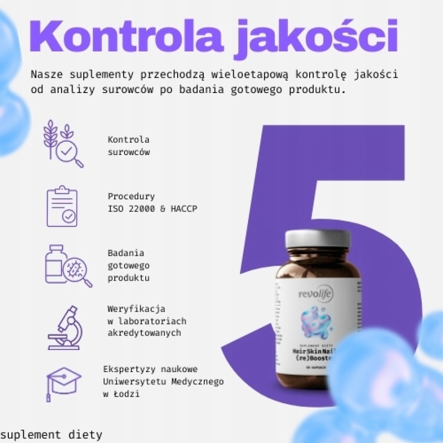 Suplement diety Revolife tabletki na włosy skóra paznokcie 60 kapsułek - zdjęcie 4