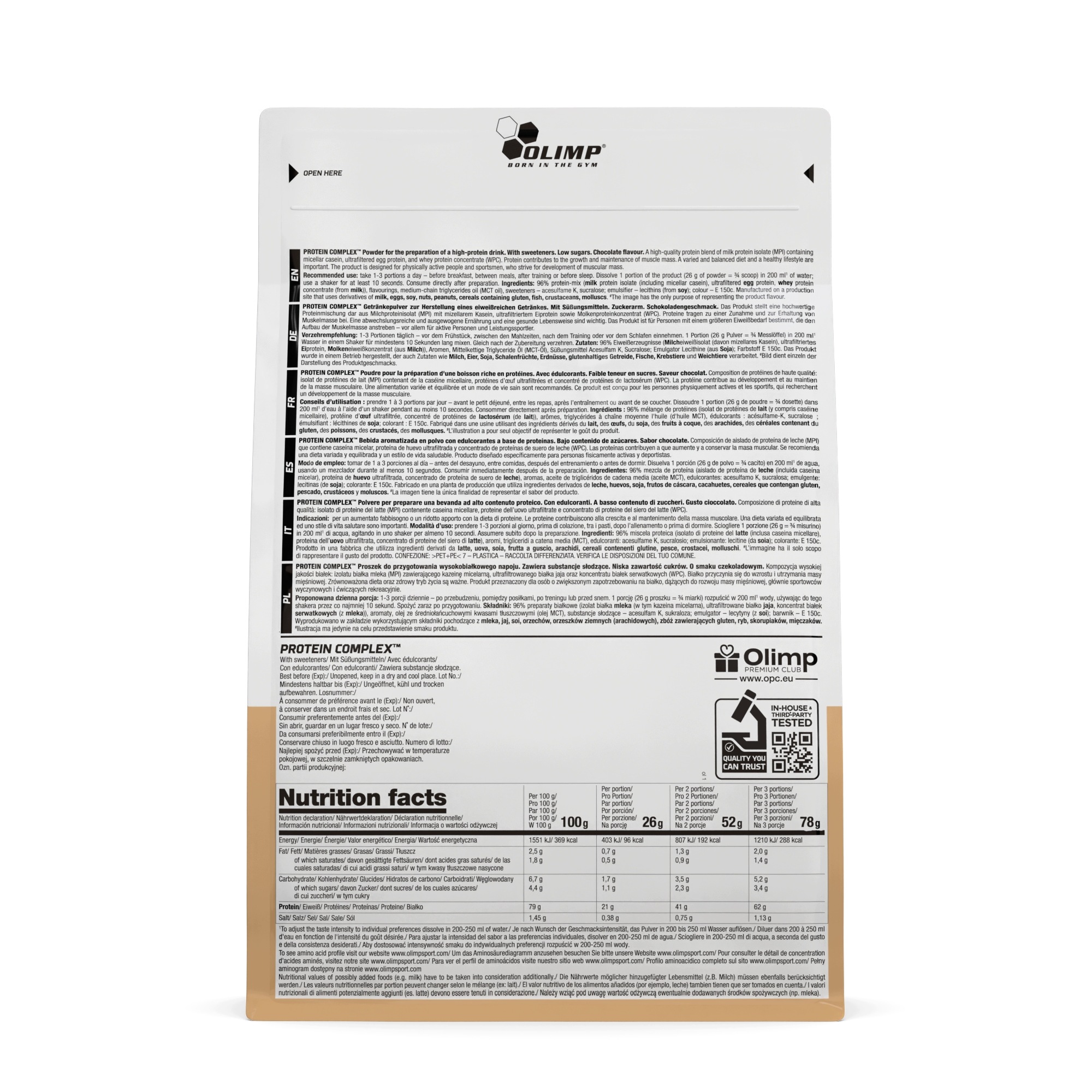 Białko serwatkowe Protein Complex OLIMP WPC - Izolat 700g smak czekolada - zdjęcie 4