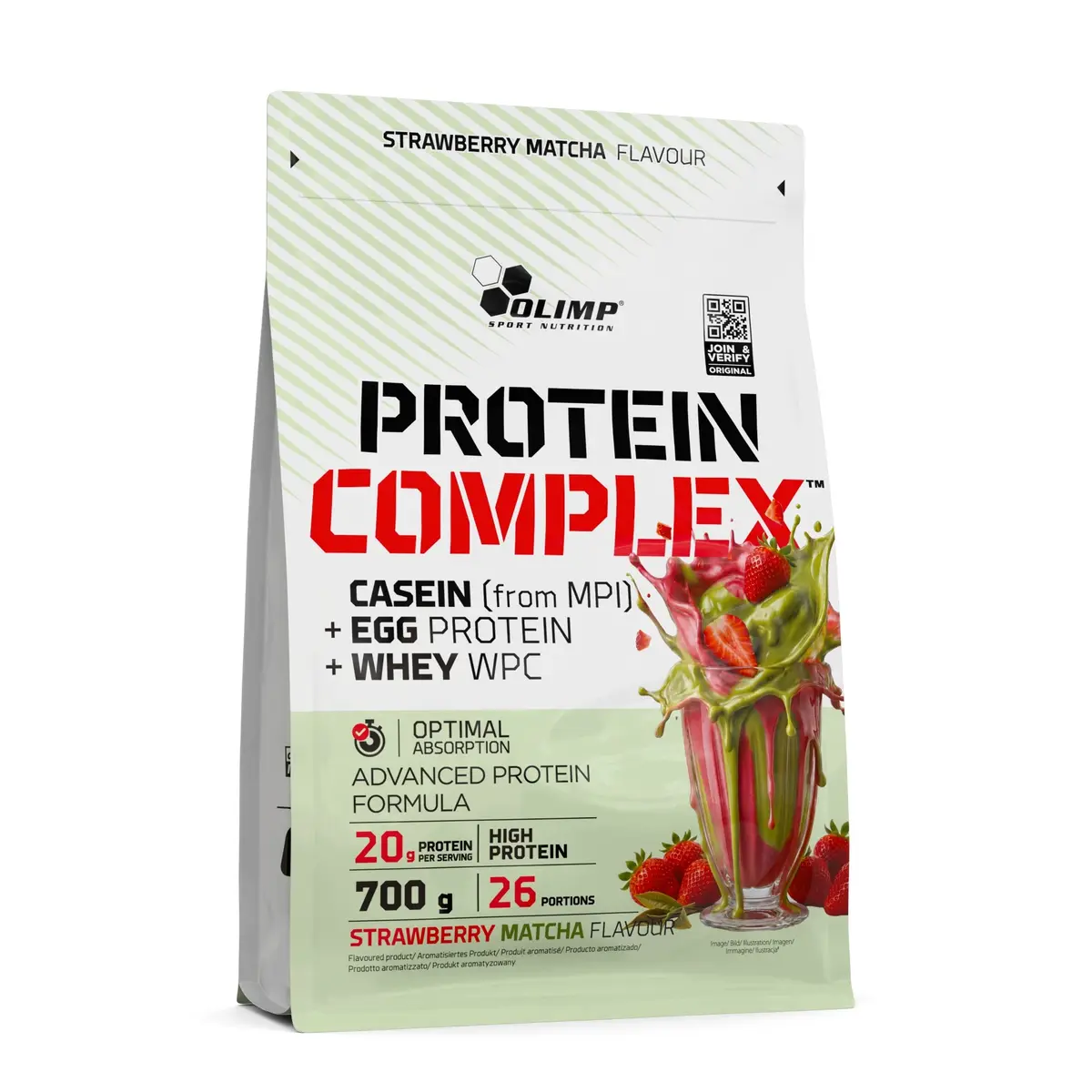 Białko serwatkowe Protein Complex OLIMP WPC 700g smak Truskawka-macha - produkt Fundacji Fun and Drive Dzieciom