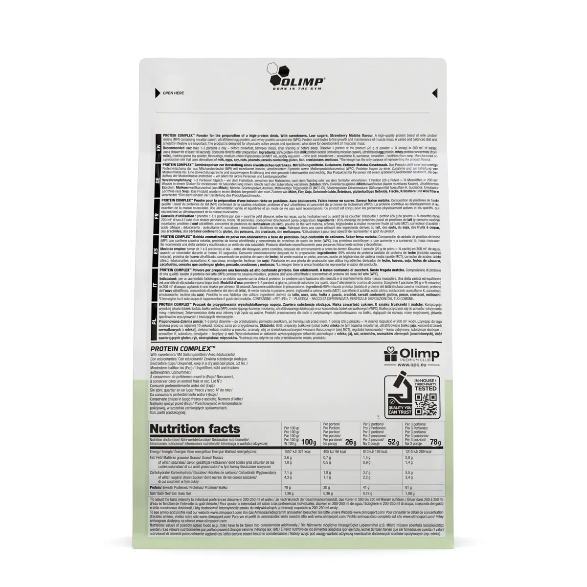 Białko serwatkowe Protein Complex OLIMP WPC 700g smak Truskawka-macha - zdjęcie 2