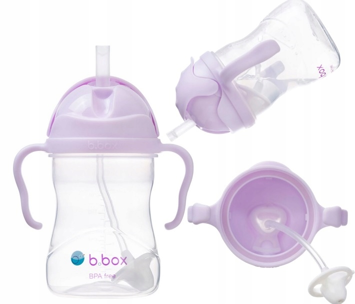 B.Box Bidon ze słomką obciążoną dla dzieci Boysenberry 240 ml 6m+ fioletowy - zdjęcie 2